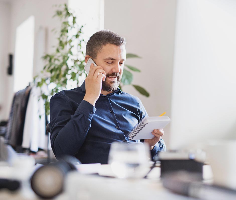 A phone call with a client